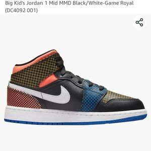Nike Air Jordan 1 Mid MMD Game Royal Big Kids Sneakers